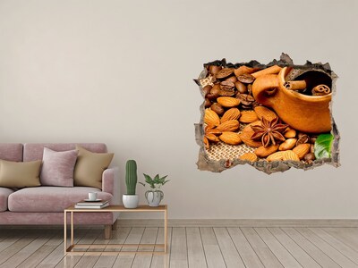 Fototapet 3D gaură în perete Cafea și condimente în stil rustic