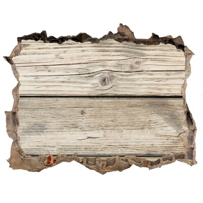 Autocolant 3D gaura cu priveliște O placă de lemn într-o gaură din perete