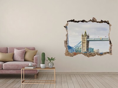 Fototapet 3D gaură în perete Thames londra