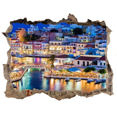Fototapet un zid spart cu priveliște Creta grecia