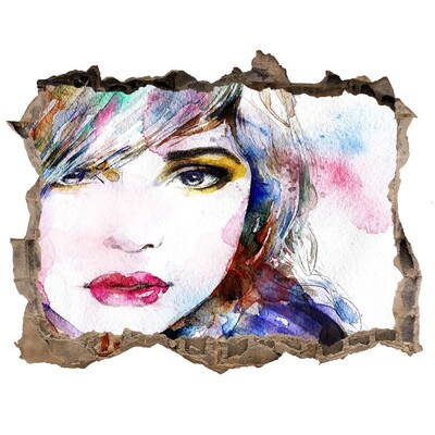 Autocolant un zid spart cu priveliște Portret într-un zid spart