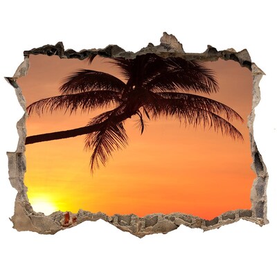 Autocolant gaură 3D Sunset beach
