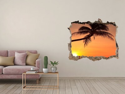 Autocolant gaură 3D Sunset beach