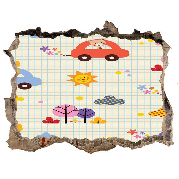 Fototapet un zid spart cu priveliște O lume a copiilor plină de bucurie