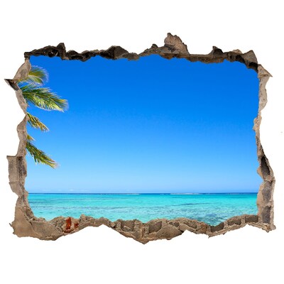 Autocolant gaură 3D Plaja tropicala