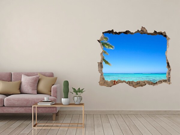 Autocolant gaură 3D Plaja tropicala