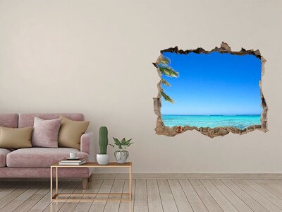 Autocolant gaură 3D Plaja tropicala
