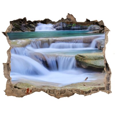 Autocolant 3D gaura cu priveliște Cascade în pădure