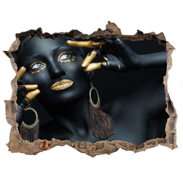 Fototapet 3D gaură în perete Secretul de aur din ruine