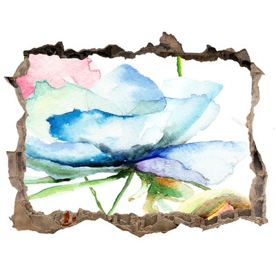 Autocolant un zid spart cu priveliște Un vis floral în beton