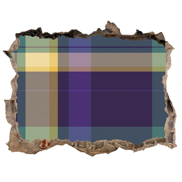 Fototapet 3D gaură în perete Model în carouri pe perete