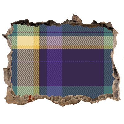 Fototapet 3D gaură în perete Model în carouri pe perete