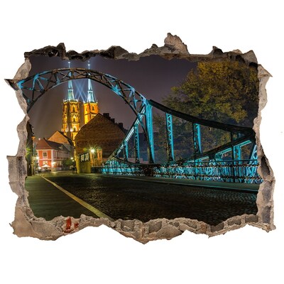 Autocolant de perete gaură 3D Podul de iubitori