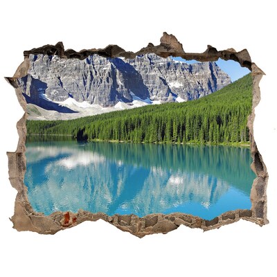 Autocolant 3D gaura cu priveliște Lacul în munți