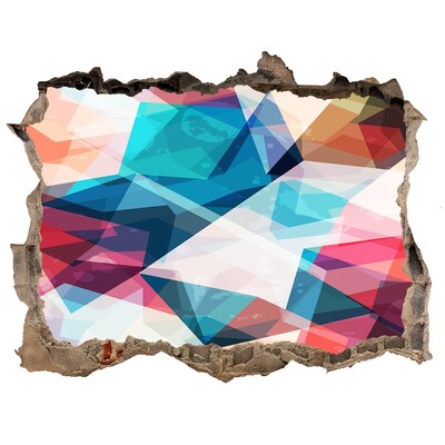 Fototapet 3D gaură în perete Lumea cristalină colorată