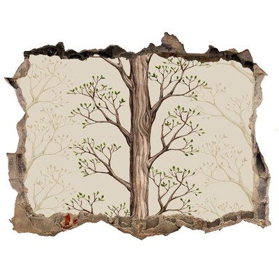 Autocolant de perete gaură 3D Zid spart cu un copac