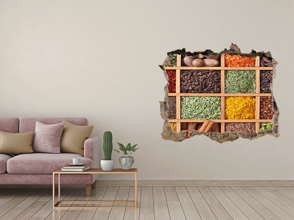 Fototapet 3D gaură în perete O bucătărie plină de condimente