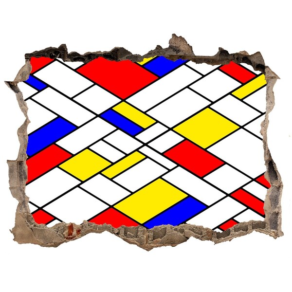 Fototapet un zid spart cu priveliște Model abstract în stilul lui Mondrian