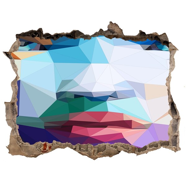 Autocolant gaură 3D Un peisaj în culorile geometriei