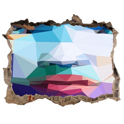 Autocolant gaură 3D Un peisaj în culorile geometriei