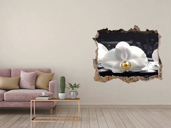 Autocolant de perete gaură 3D Floare de orhidee pe apă