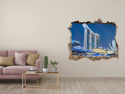 Autocolant 3D gaura cu priveliște Arhitectură modernă în Singapore