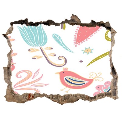 Autocolant 3D gaura cu priveliște Lumea colorată din spatele găurii