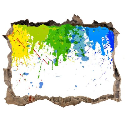 Autocolant de perete gaură 3D O explozie colorată în beton