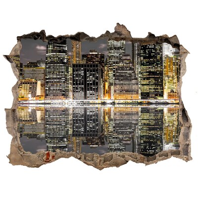 Autocolant gaură 3D Vedere a orașului noaptea