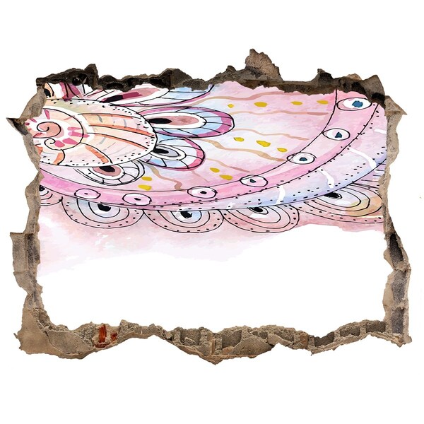 Fototapet un zid spart cu priveliște Model colorat pe un fundal de beton