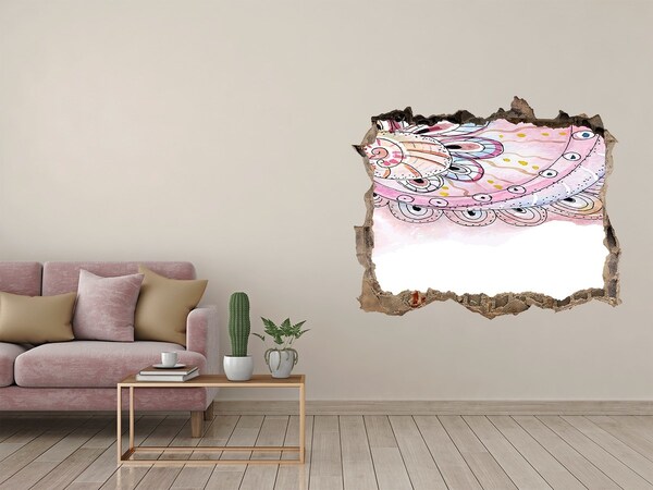 Fototapet un zid spart cu priveliște Model colorat pe un fundal de beton