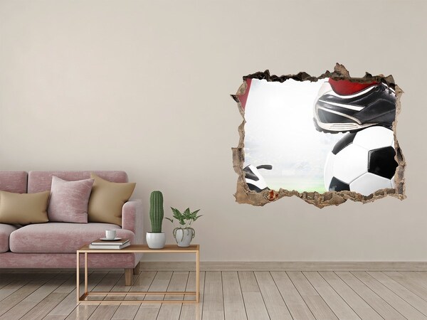 Autocolant un zid spart cu priveliște Pasiunea pentru fotbal dincolo de ziduri