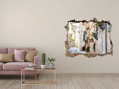 Autocolant un zid spart cu priveliște Un oraș fermecător din Italia