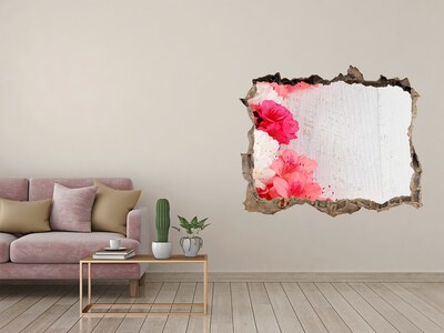 Autocolant gaură 3D O oază florală în spatele peretelui