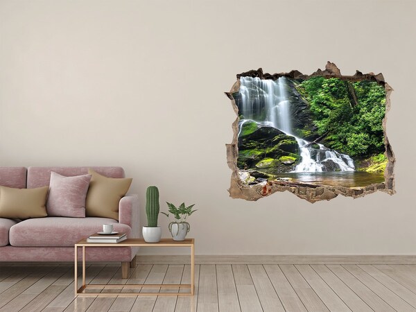 Fototapet 3D gaură în perete Cascada din pădure