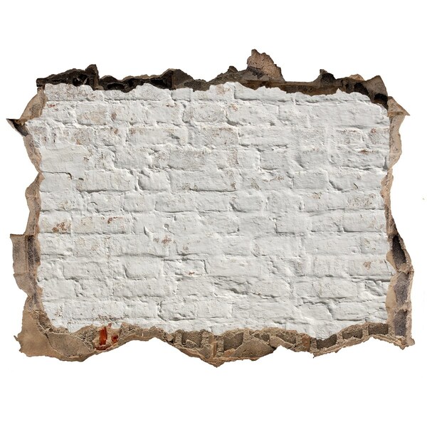 Autocolant gaură 3D Zid de cărămidă deteriorat
