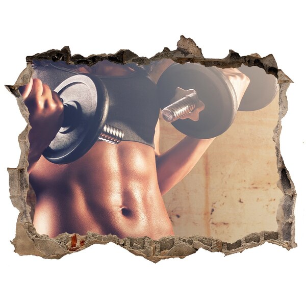 Fototapet un zid spart cu priveliște Sală de sport în acțiune