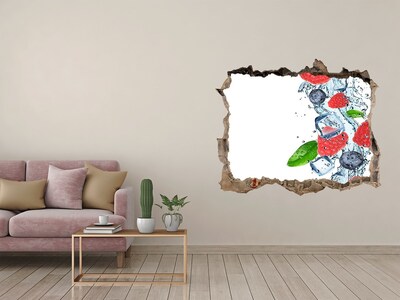 Autocolant un zid spart cu priveliște Cocktail de fructe cu gheață