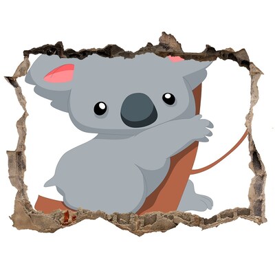 Autocolant gaură 3D Koala într-o gaură în perete