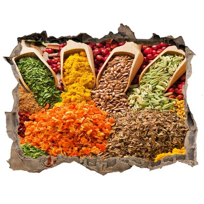 Fototapet 3D gaură în perete Condimente colorate în Piața Pieței