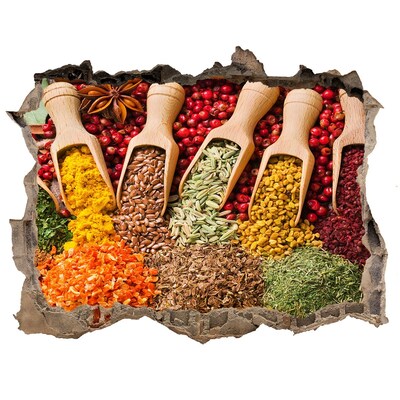 Autocolant gaură 3D O bucătărie plină de condimente