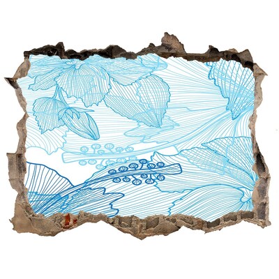 Autocolant 3D gaura cu priveliște Lumea subacvatică în albastru