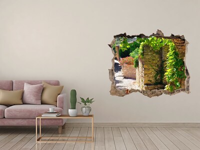 Autocolant de perete gaură 3D O stradă verde în oraș