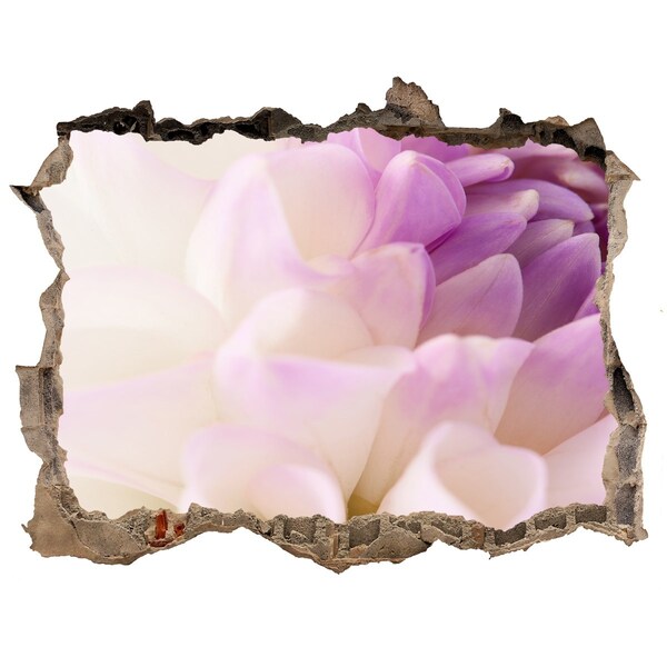 Autocolant un zid spart cu priveliște Iluzie florală în beton