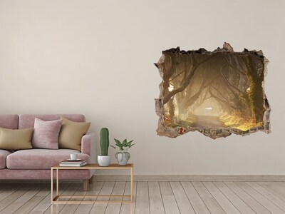 Fototapet 3D gaură în perete O cărare printre copaci