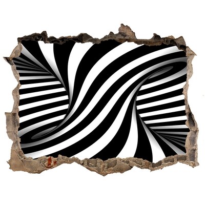 Autocolant gaură 3D Iluzie optică în alb și negru