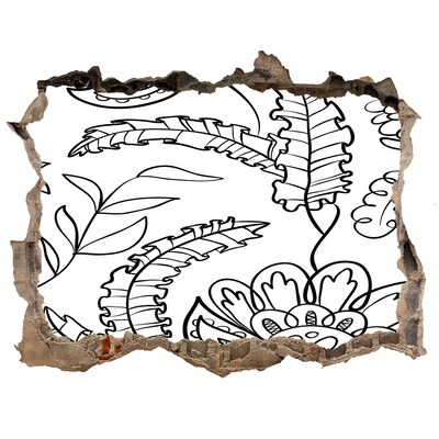 Autocolant autoadeziv gaură Vegetație tropicală într-o gaură în perete