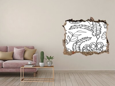 Autocolant autoadeziv gaură Vegetație tropicală într-o gaură în perete