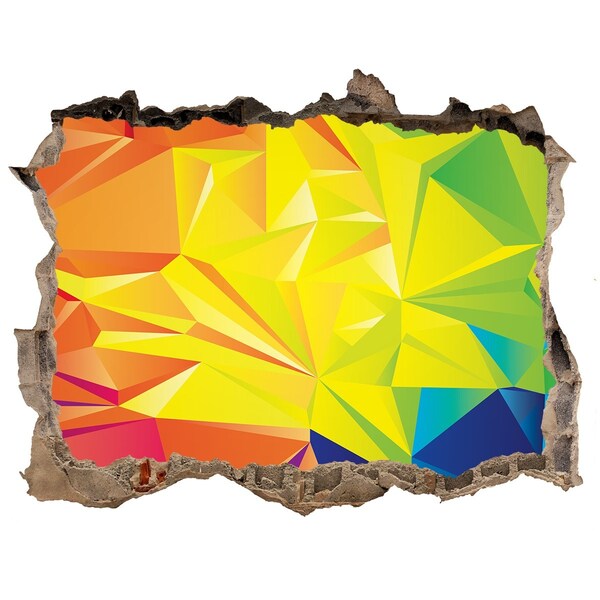 Autocolant un zid spart cu priveliște O explozie colorată într-o gaură de beton