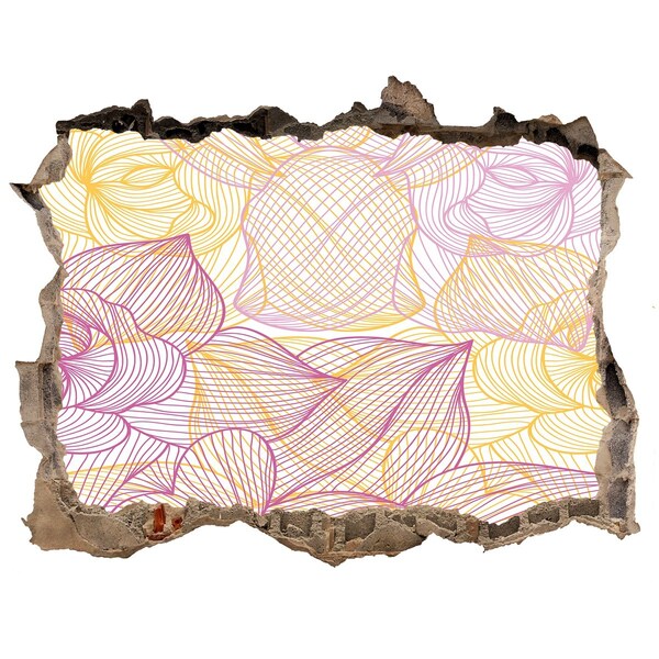 Autocolant un zid spart cu priveliște Gaură în model floral de perete